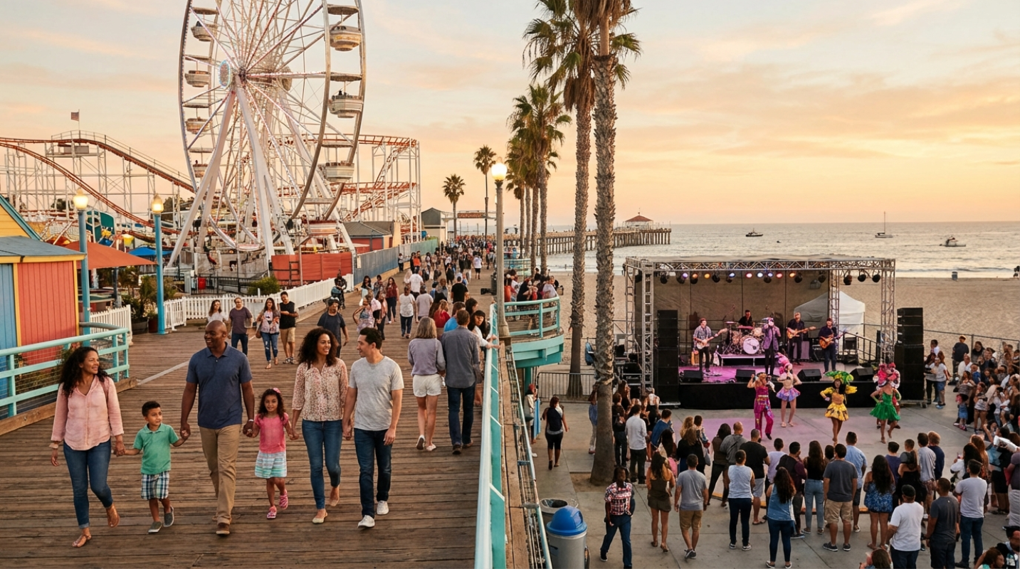 Iconic Boardwalks Combining Rides and Shows